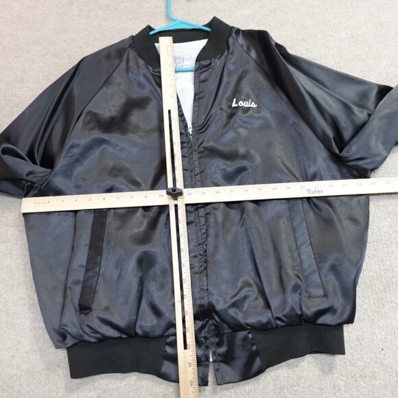 Vintage Local 26 Satin Jacket XL Black Bomber Jacket Washington DC - Picture 8 of 10